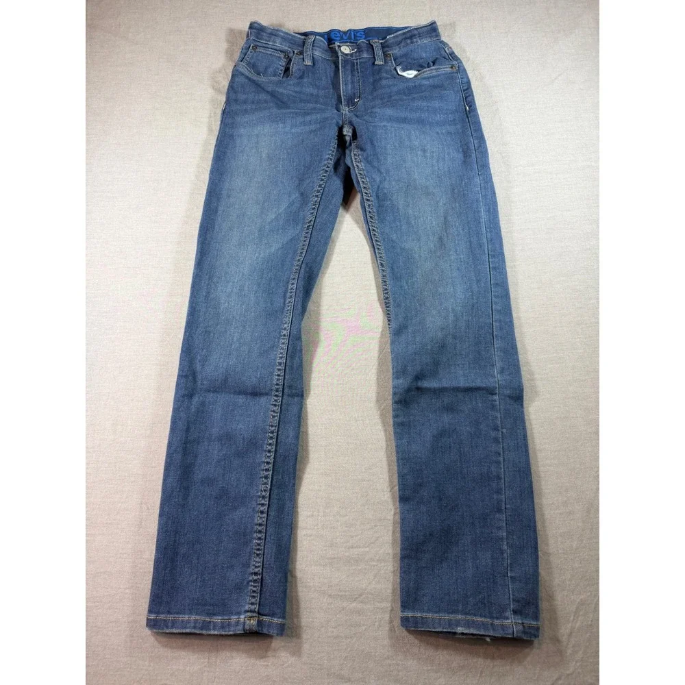 Levi's 502 Taper Jeans Boys 16 Reg Blue Excellent Stretch Medium Wash Denim